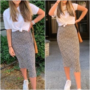 American Eagle midi leopard skirt